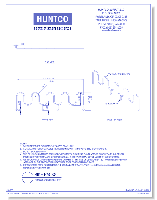 Bike Racks: Rambler Wide Series, BR11