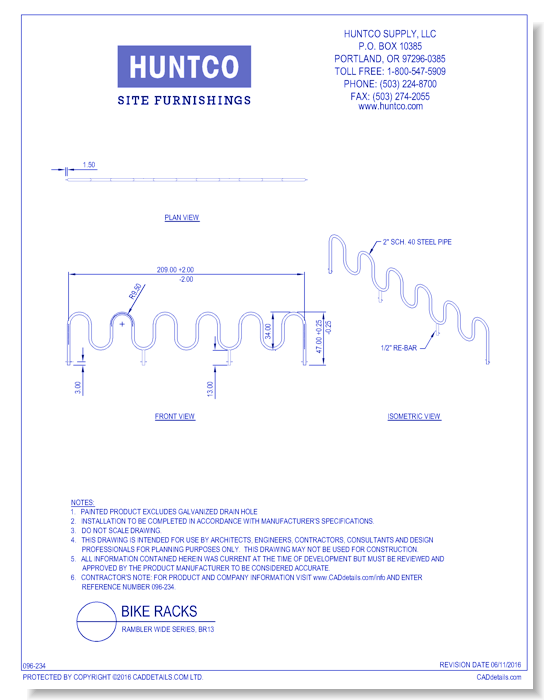 Bike Racks: Rambler Wide Series, BR13