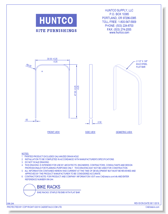 Bike Racks: Staple FB EMB with Flat Bar