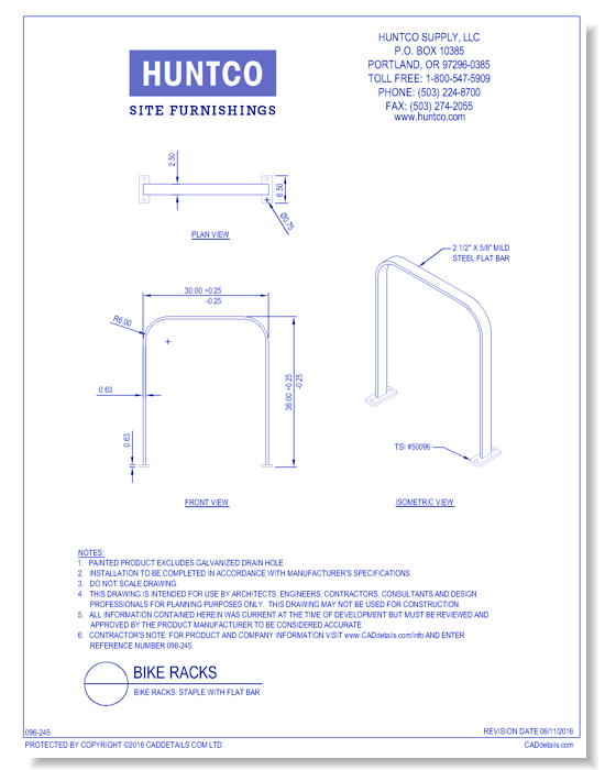 Bike Racks: Staple with Flat Bar