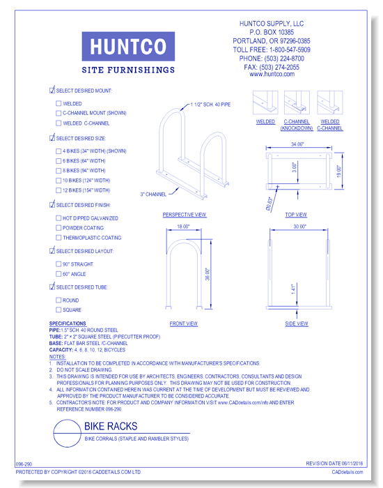 Bike Racks: Bike Corrals (Staple and Rambler Styles)