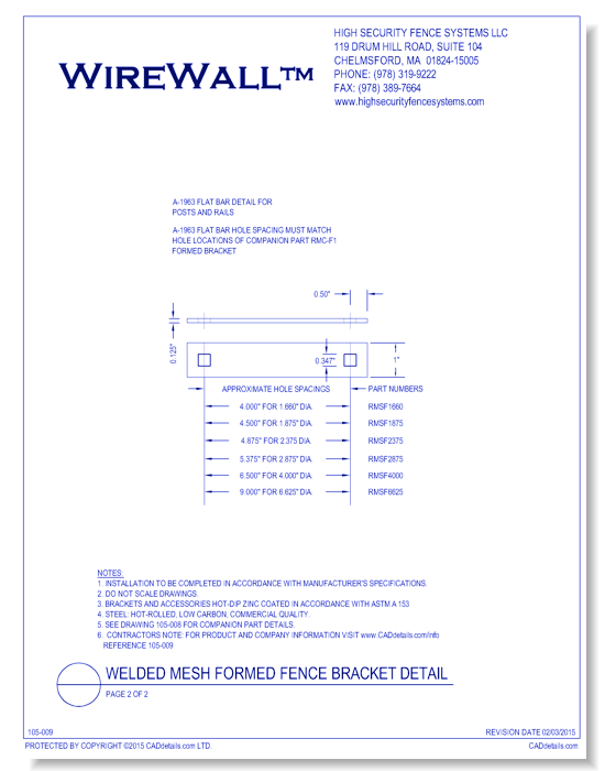 Round Post System: Welded Mesh Formed Fence Bracket Detail - Page 2 of 2