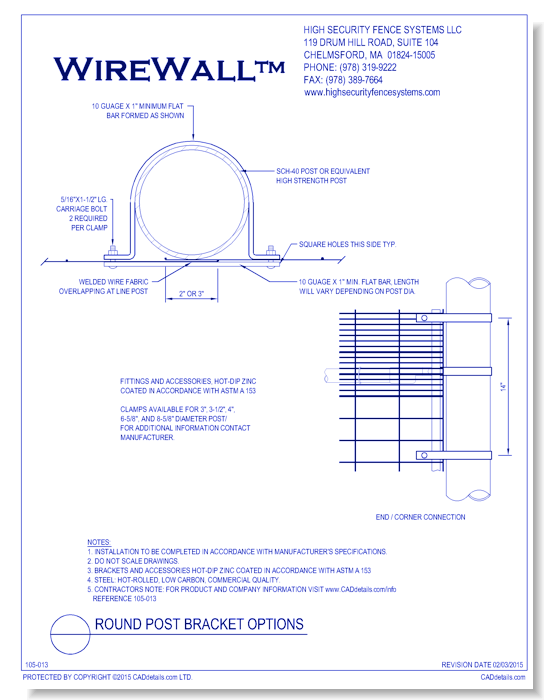 Round Post System: Round Post Bracket Options