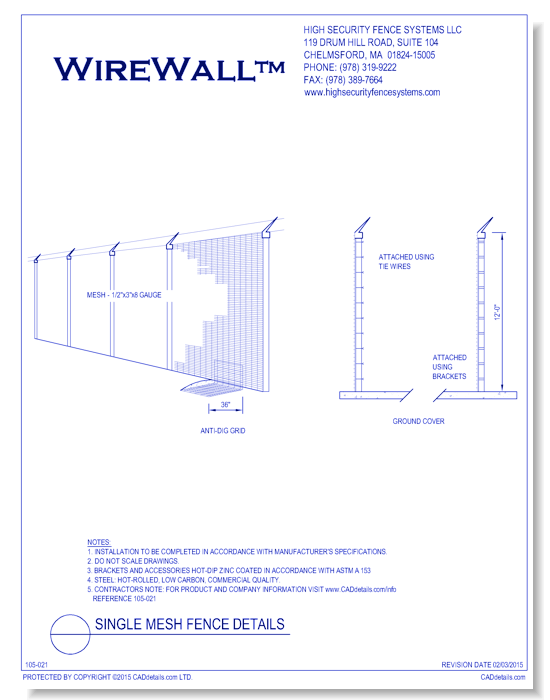 Styles of Fencing: Single Mesh Fence Details