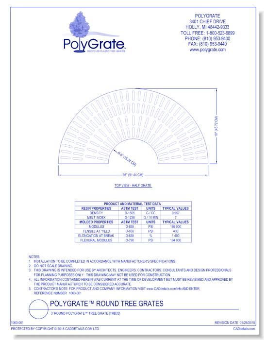 3' Round PolyGrate™ Tree Grate (TRB33)