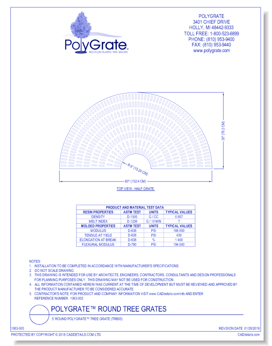 5' Round PolyGrate™ Tree Grate (TRB55)