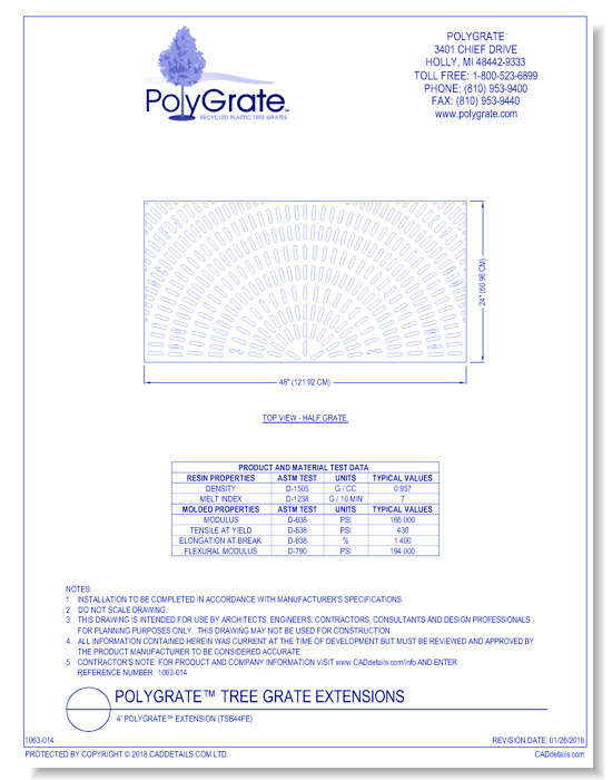 4' PolyGrate™ Extension (TSB44FE)