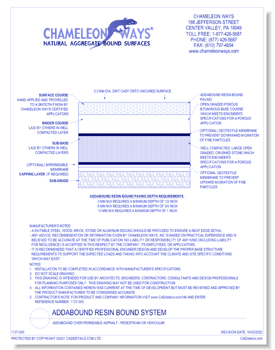 Addabound over Permeable Asphalt - Pedestrian or Vehicular