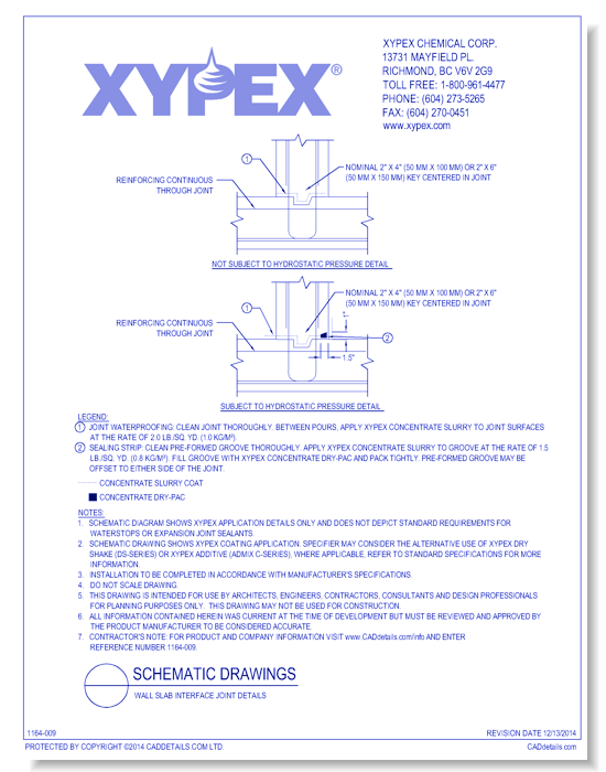 Wall Slab Interface Joint Details