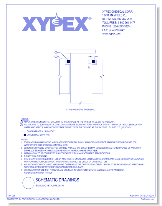 Standard Metal Pipe Detail