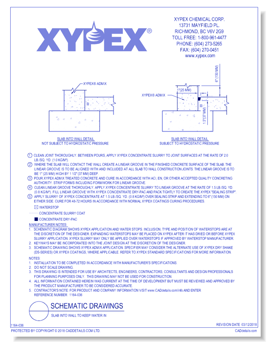 Slab into Wall to Keep Water In