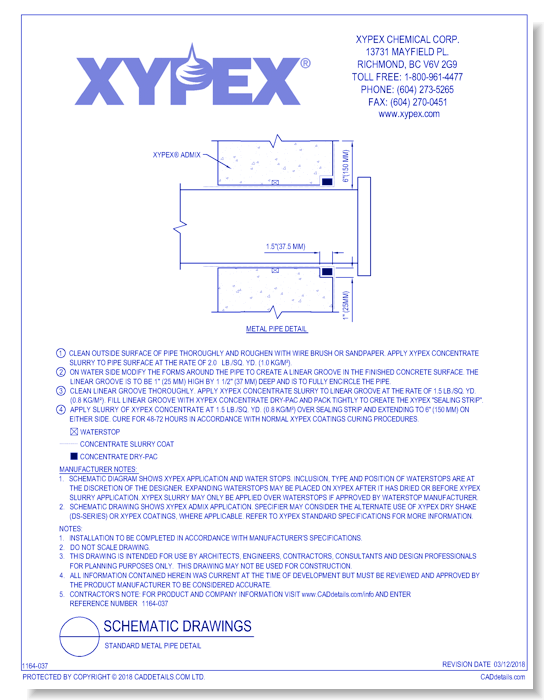 Standard Metal Pipe Detail