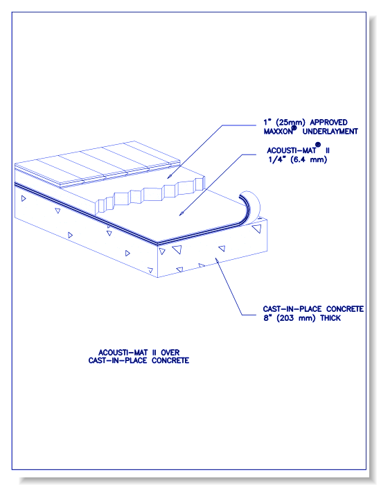 Maxxon Acousti-Mat® 1/4" Fire Ratings/Detail Drawings - Cast-in-Place Concrete