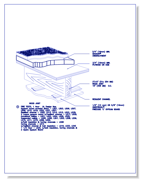 Fire Ratings/Detail Drawings - 2x10 Wood Frame
