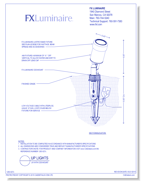 LR with CDS Mount - FX Luminaire - CADdetails