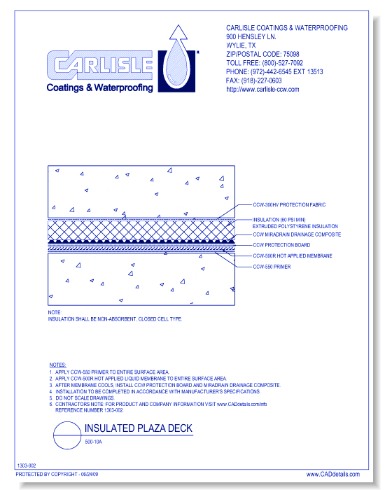 500-10A - Insulated Plaza Deck
