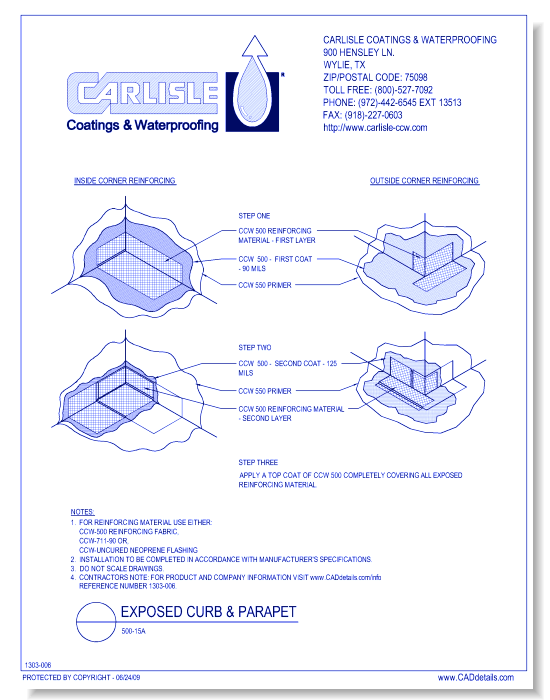 500-15a - Exposed Curb & Parapet
