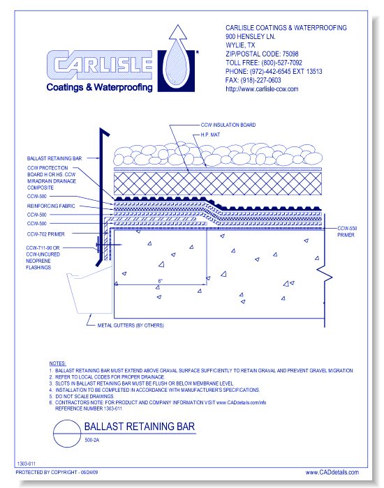 500-2A - Ballast Retaining Bar