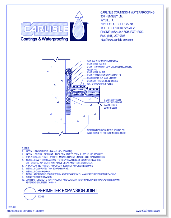 500-3B - Perimeter Exp. Joints