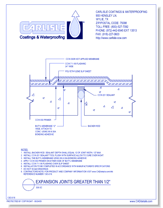500-3C - Expansion Joints Greater Than 1/2 Inch