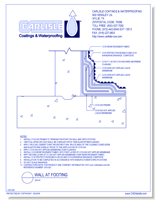 500-4C - Wall At Footing