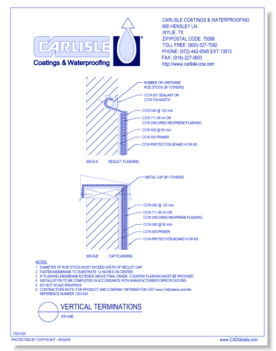 500-9A&B - Vertical Terminations