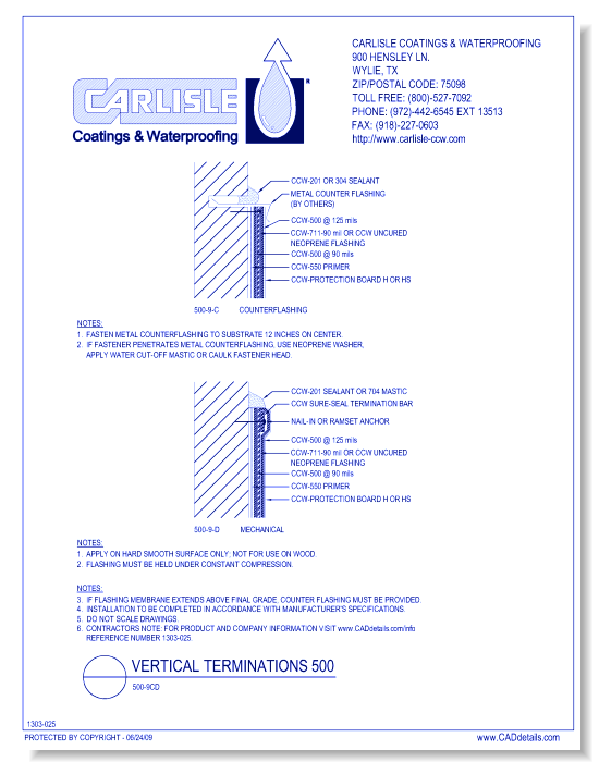 500-9C&D - Vertical Terminations500