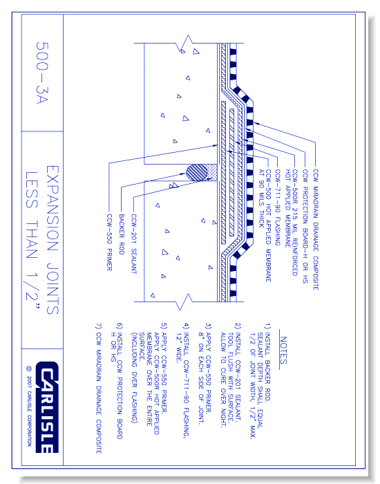 500-3A - Expansion Joints Less Than 1/2 Inch