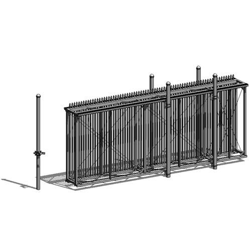 Fortress Cantilever Slide Gate: Single Clear Openings up to 60 feet – Box Frame Ornamental