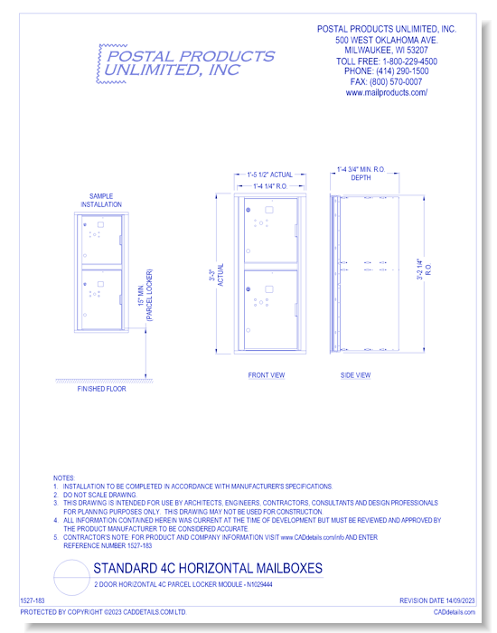 2 Door Horizontal 4C Parcel Locker Module – N1029444