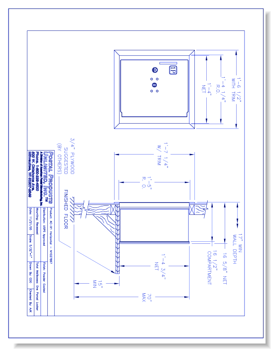 High Security 4C-X1 Horizontal (N1027867) - 1 Parcel Locker Unit