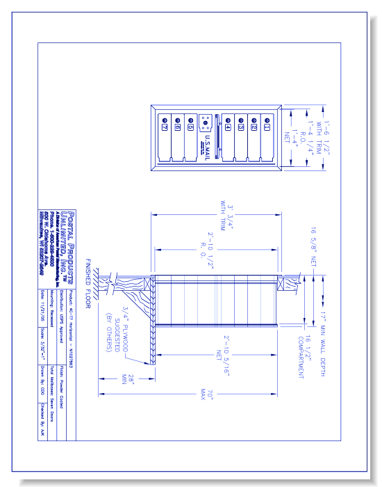 High Security 4C-T7 Horizontal (N1027863) - 7 Door Unit
