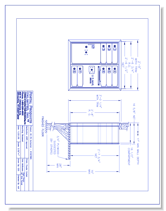 High Security 4C-T8 Horizontal (N1027865) - 8 Doors w/ 1 Parcel Unit