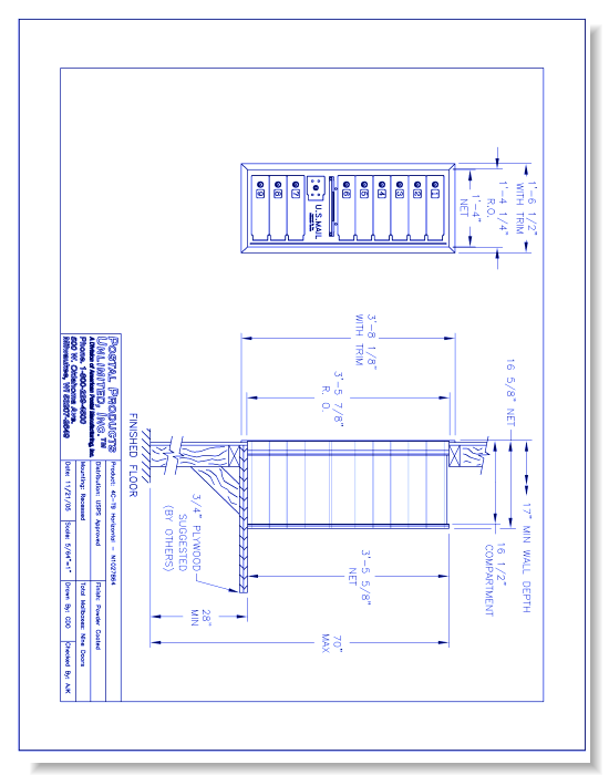 High Security 4C-T9 Horizontal (N1027864) - 9 Door Unit