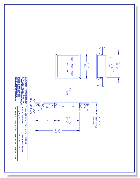 1250 Series Front Loading (N1021222) - 3 Door Unit