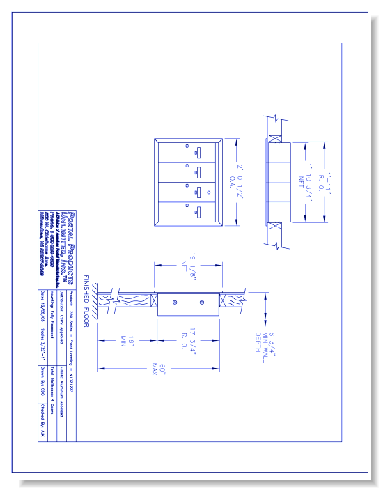 1250 Series Front Loading (N1021223) - 4 Door Unit