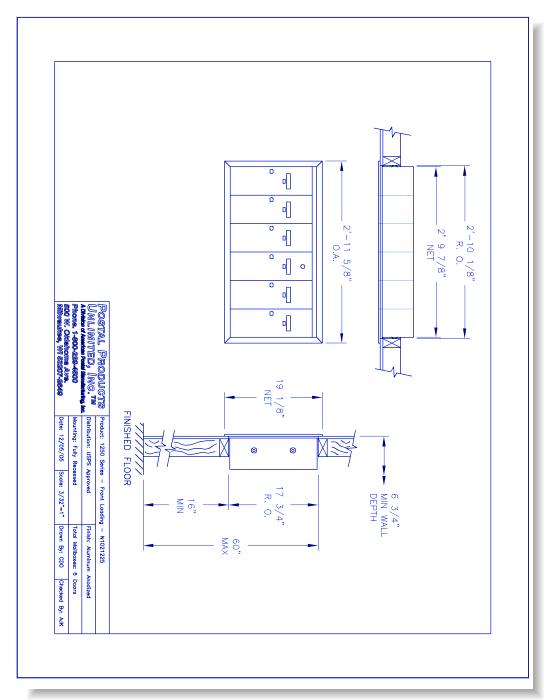 1250 Series Front Loading (N1021225) - 6 Door Unit