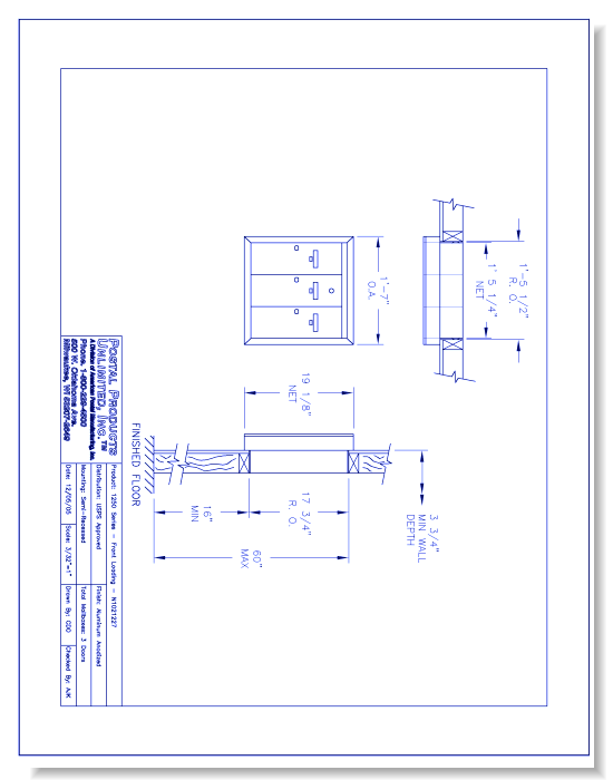 1250 Series Front Loading (N1021227) - 3 Door Unit
