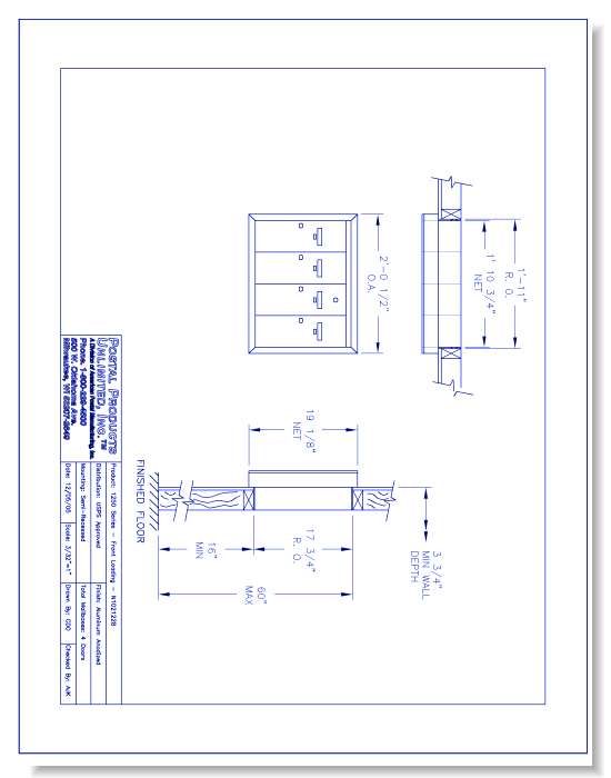 1250 Series Front Loading (N1021228) - 4 Door Unit