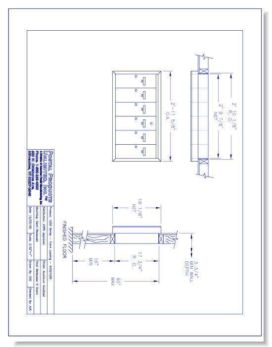 1250 Series Front Loading (N1021230) - 6 Door Unit