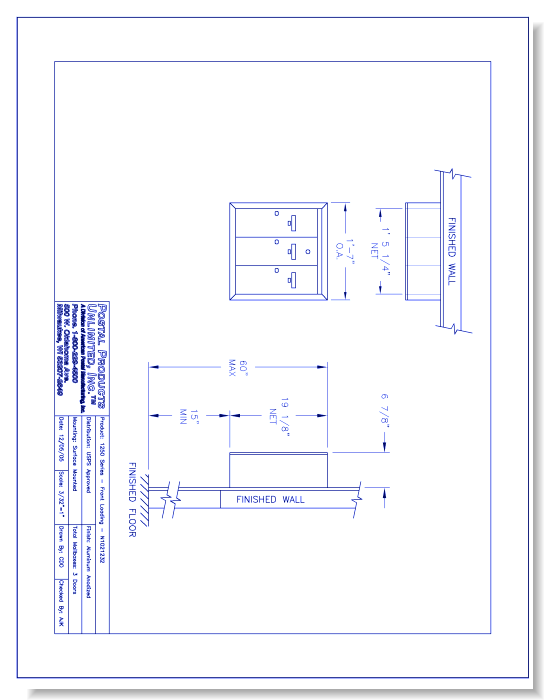 1250 Series Front Loading (N1021232) - 3 Door Unit