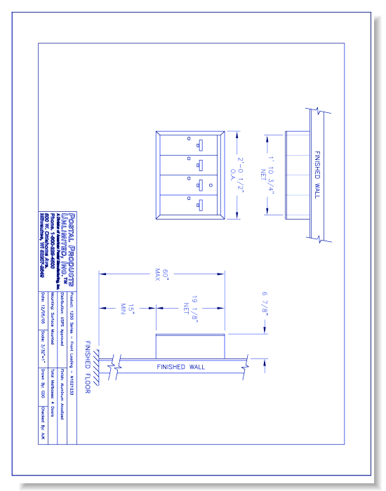 1250 Series Front Loading (N1021233) - 4 Door Unit