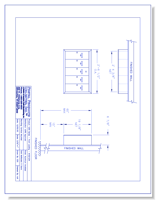 1250 Series Front Loading (N1021234) - 5 Door Unit