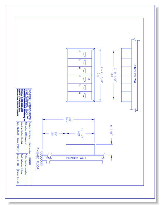 1250 Series Front Loading (N1021235) - 6 Door Unit
