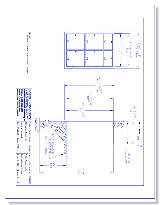 Gaurdian Series Rear Loading (N1023637) - 6 Door Unit