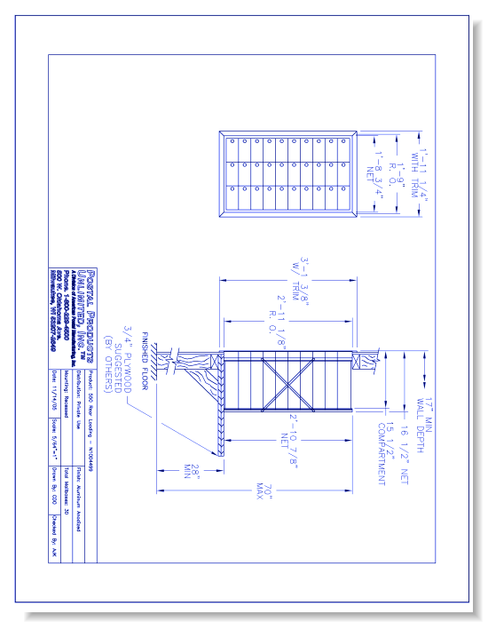 550 Rear Loading (N1004499) - 30 Door Unit, 10 High