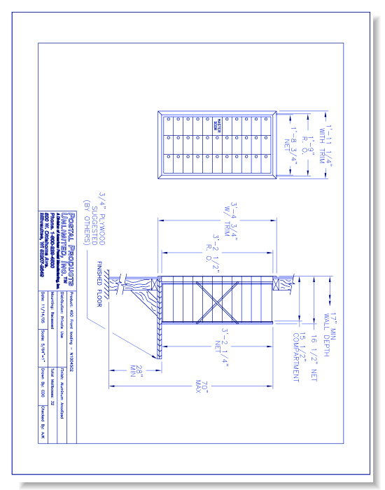 450 Front loading (N1004502) - 32 Door Unit, 11 High