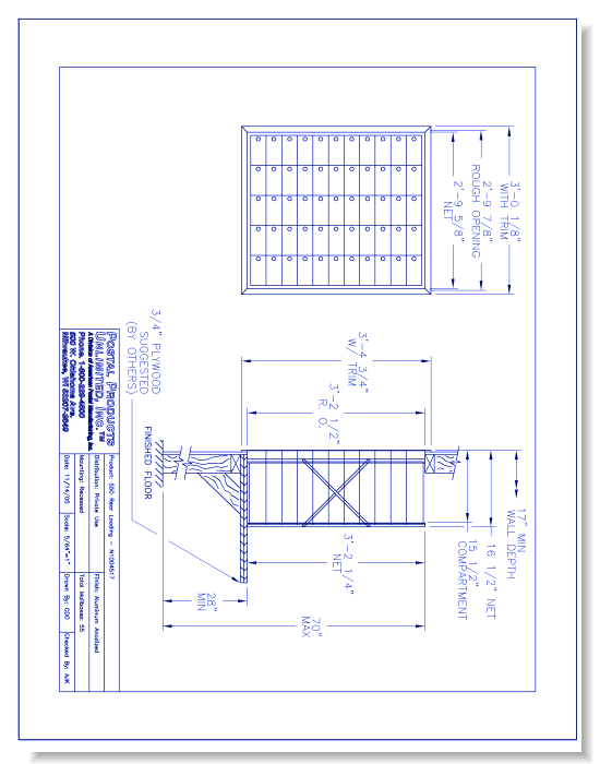 550 Rear Loading (N1004517) - 55 Door Unit, 11 High