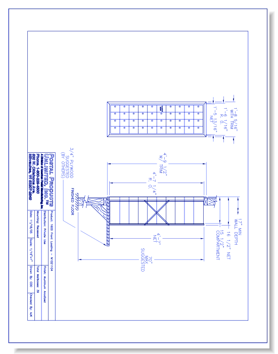1600 Front Loading (N1021104) - 39 Door Unit, 10 high