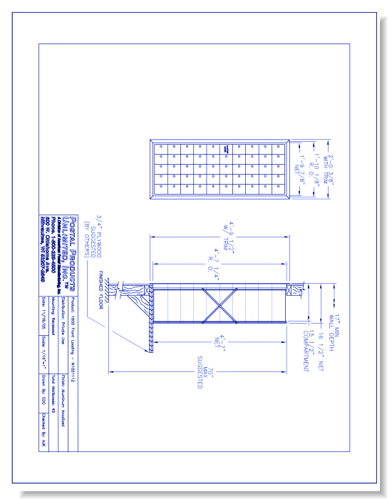 1600 Front Loading (N1021112) - 49 Door Unit, 10 high